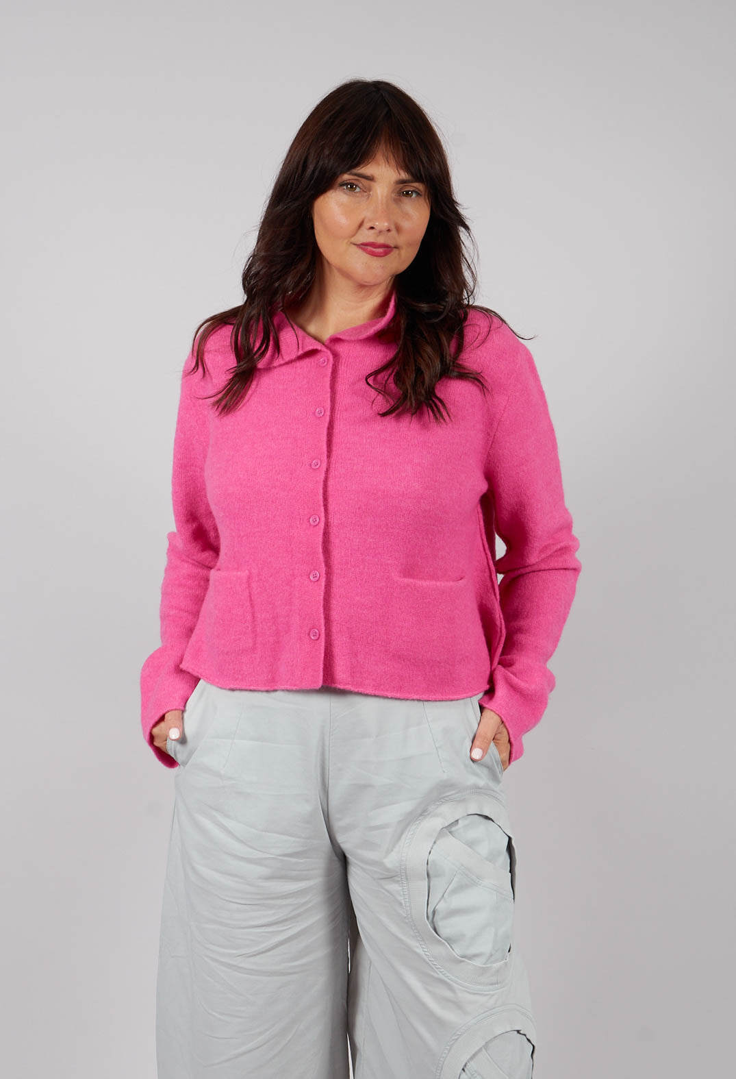 Short Cardigan with Collar in Lily - 3327102