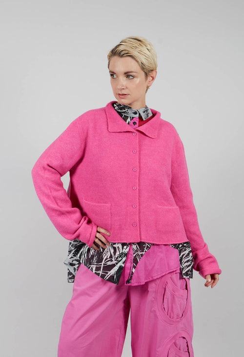 Short Cardigan with Collar in Lily - 3327102
