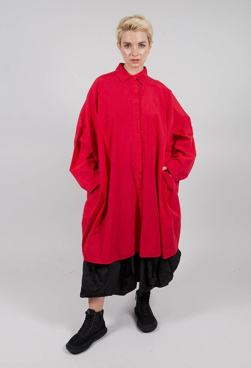 Oversized Cotton Shirt Dress in Rose - 3350902