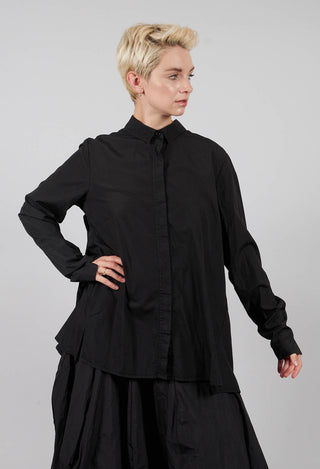 Cotton Shirt with Pleated Back in Black - 3350403