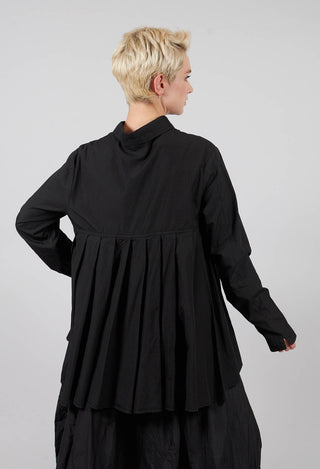 Cotton Shirt with Pleated Back in Black - 3350403