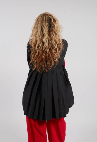 Cotton Shirt with Pleated Back in Black - 3350403