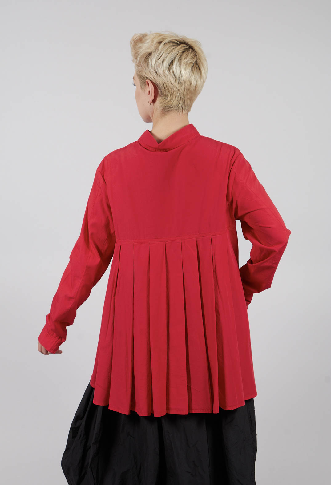 Cotton Shirt with Pleated Back in Rose - 3350403
