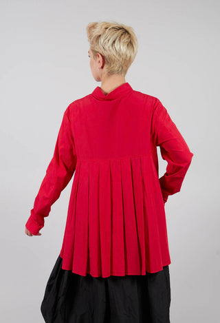 Cotton Shirt with Pleated Back in Rose - 3350403