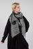 Lightweight Scarf with Raw Edges in Grey Print - 3361406