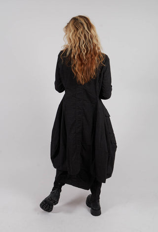Tulip Hem Coat in Black Stripe - 3411202