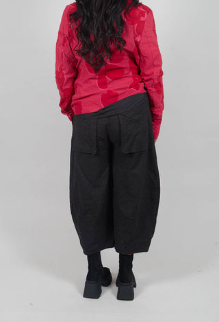 Balloon Leg Trousers in Black Stripe - 3410104