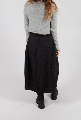 Balloon Hem Skirt in Black Stripe - 3410305