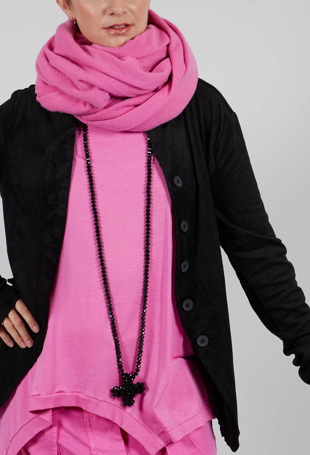 Button Through Jacket in Black - 3421106