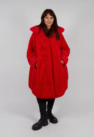 Oversized Faux Fur Coat in Rose - 3431202