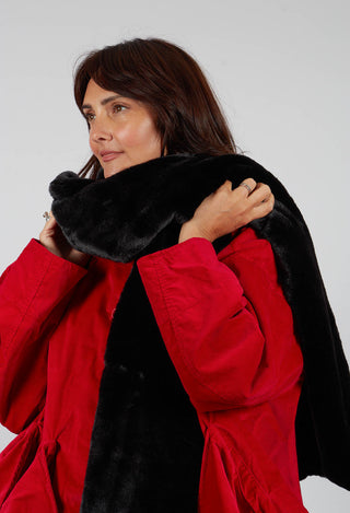 Faux Fur Oversized Scarf in Black - 3431403
