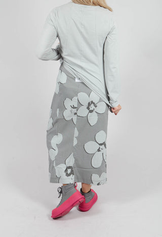 Longline Pencil Skirt in Dark Grey Print - 3440301