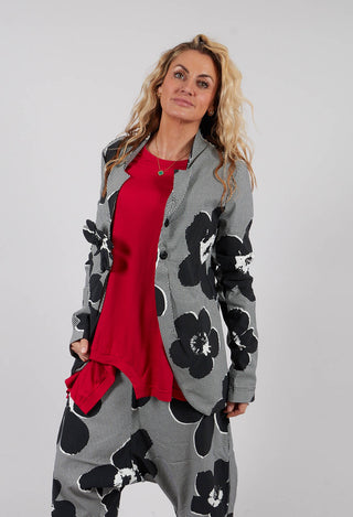 Fitted Jacket in Black Off White Print - 3441105