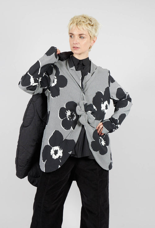 Fitted Jacket in Black Off White Print - 3441105