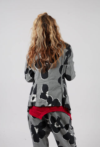 Fitted Jacket in Black Off White Print - 3441105