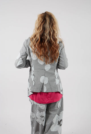 Fitted Jacket in Dark Grey Print- 3441105