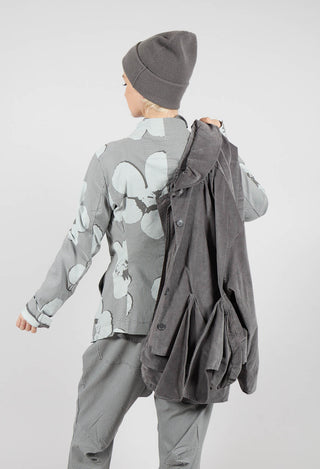 Fitted Jacket in Dark Grey Print- 3441105