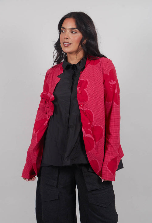 Fitted Jacket in Rose Print- 3441105