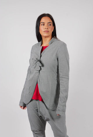 Fitted Jacket in Black Off White Check - 3441125