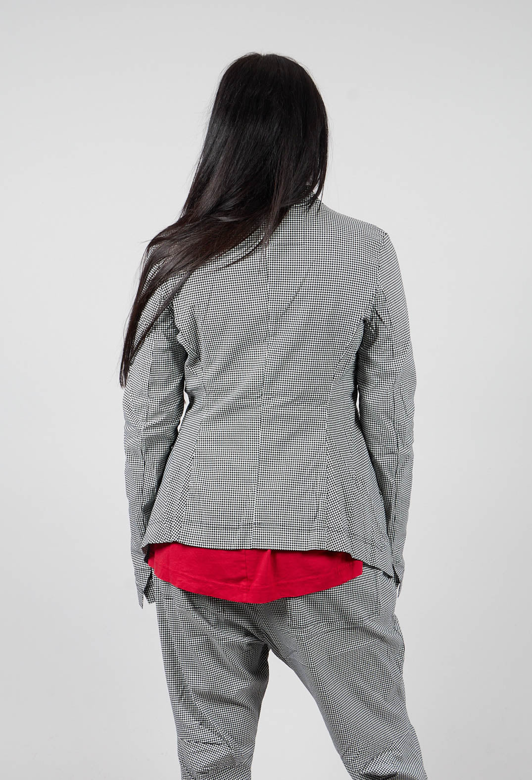 Fitted Jacket in Black Off White Check - 3441125