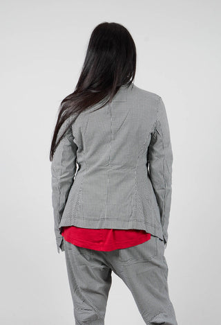 Fitted Jacket in Black Off White Check - 3441125