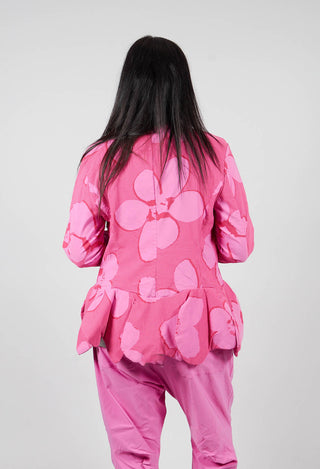 Peplum Hem Jacket in Rose Print - 3441107