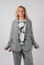 Peplum Hem Jacket in Black Off White Check - 3441127