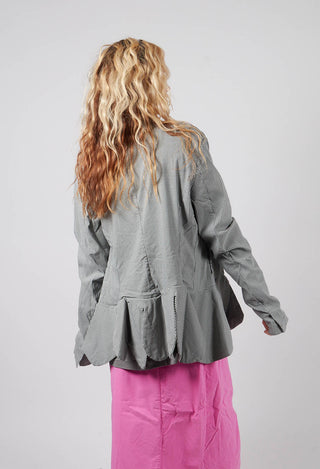 Peplum Hem Jacket in Dark Grey Check - 3441127