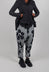 Pull On Drop Crotch Trousers in Black Off White Print - 3440111