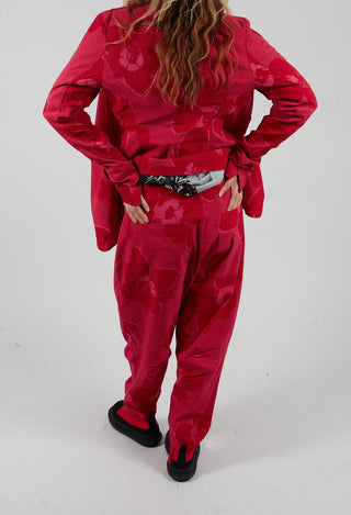 Pull On Drop Crotch Trousers in Rose Print - 3440111