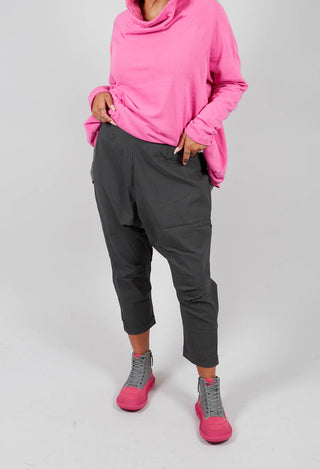 Pull On Drop Crotch Trousers in Black Check - 3440131