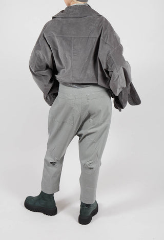 Pull On Drop Crotch Trousers in Dark Grey Check - 3440131