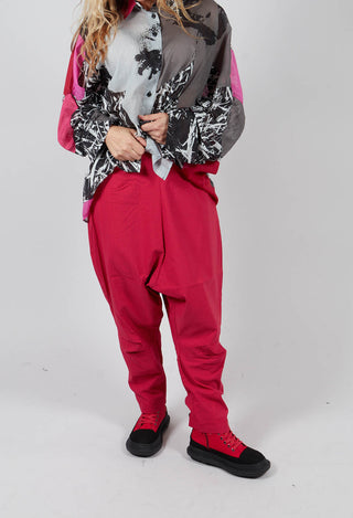Pull On Drop Crotch Trousers in Rose Check - 3440131