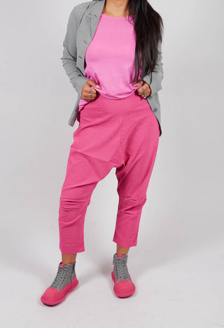 Pull On Drop Crotch Trousers in Lotus Check - 3440131
