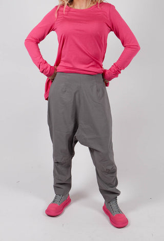 Pull On Drop Crotch Trousers in Dark Grey - 3440151