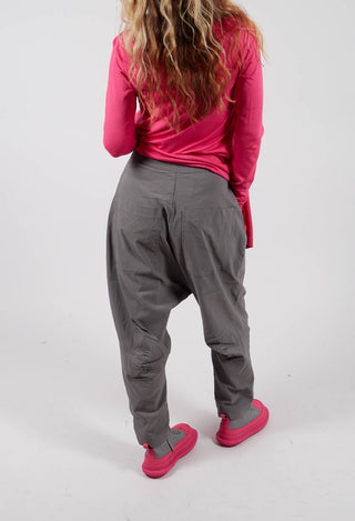 Pull On Drop Crotch Trousers in Dark Grey - 3440151