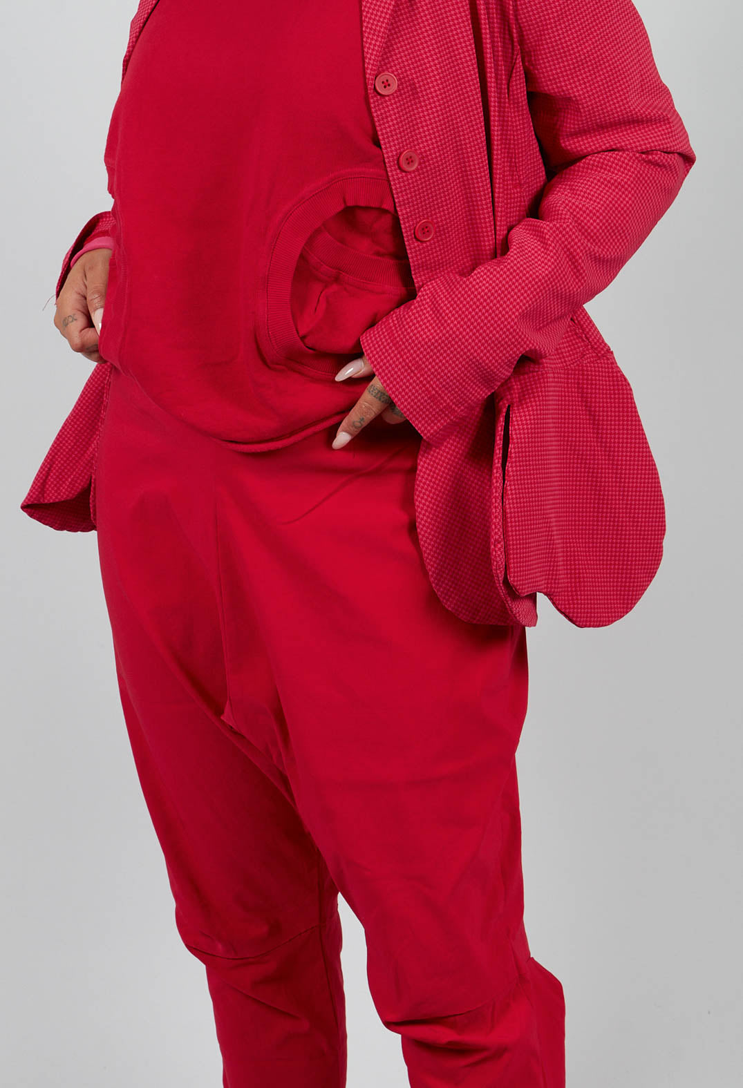 Pull On Drop Crotch Trousers in Rose - 3440151