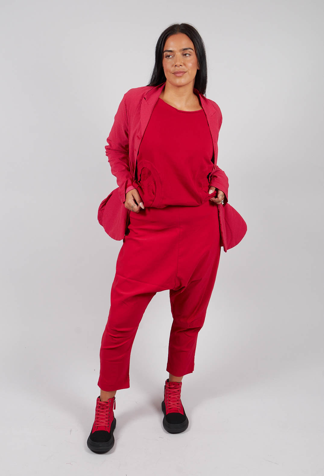 Pull On Drop Crotch Trousers in Rose - 3440151