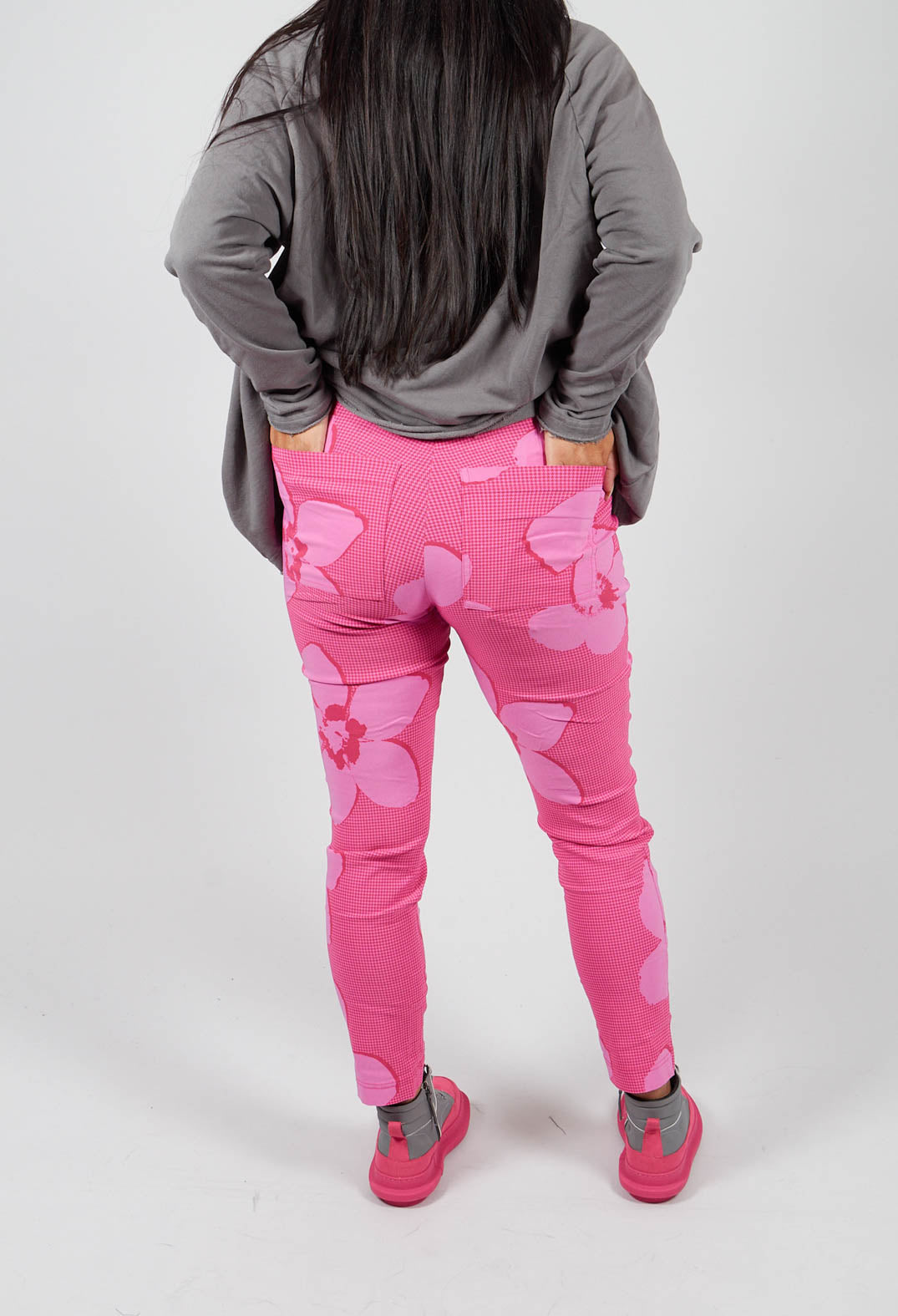 Pull On Skinny Fit Trousers in Lotus Print - 3440112
