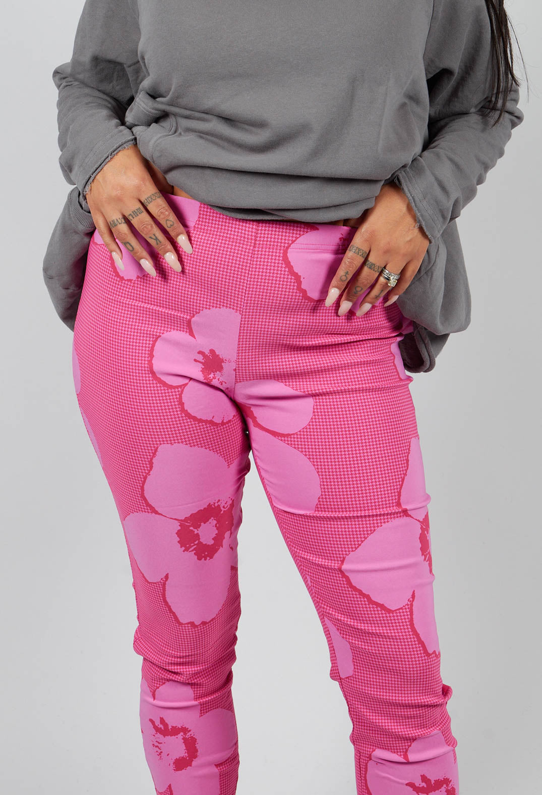 Pull On Skinny Fit Trousers in Lotus Print - 3440112