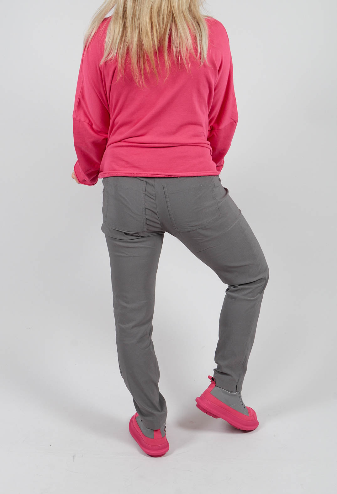 Pull On Skinny Fit Trousers in Dark Grey - 3440152