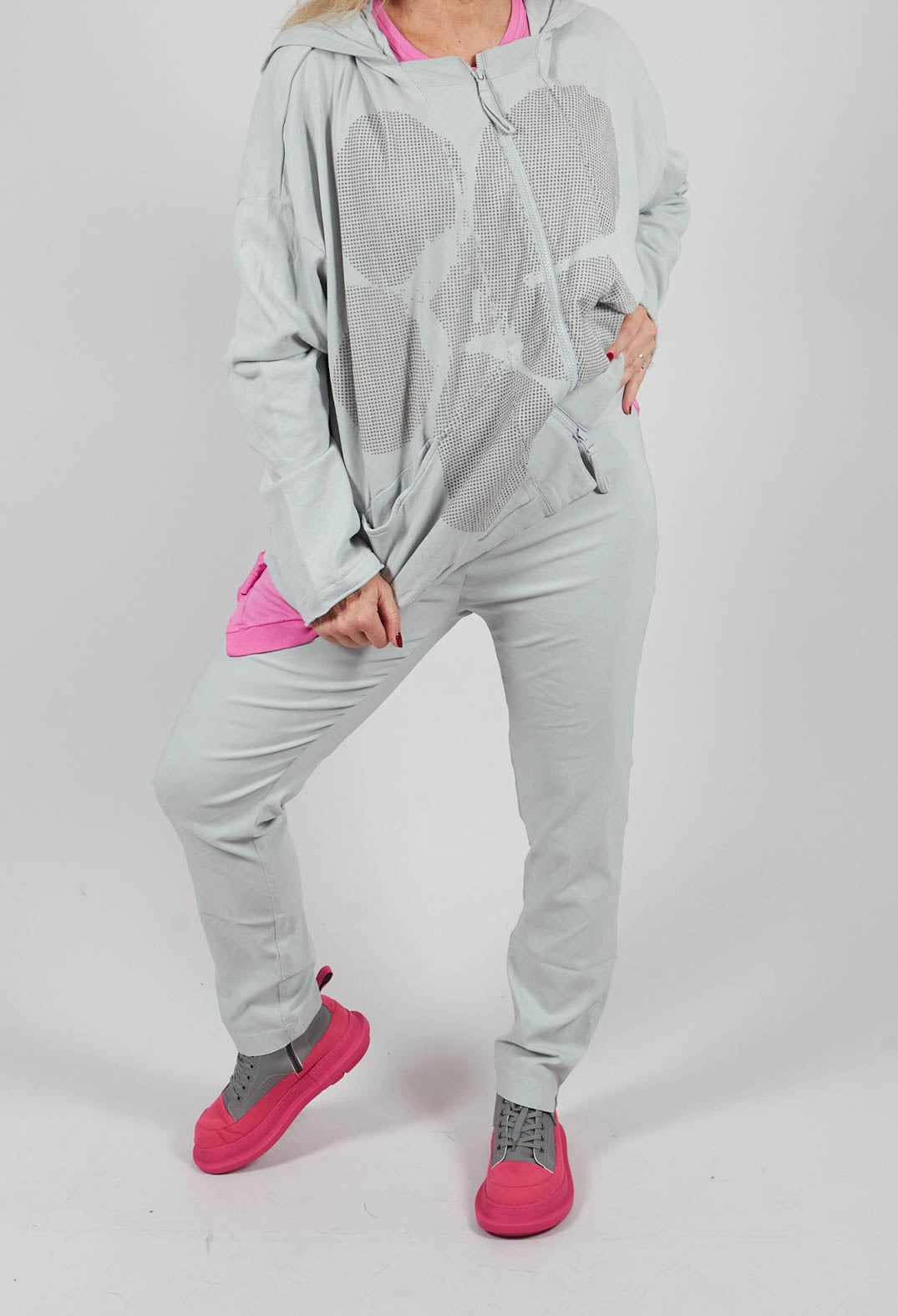 Pull On Skinny Fit Trousers in Light Grey - 3440152