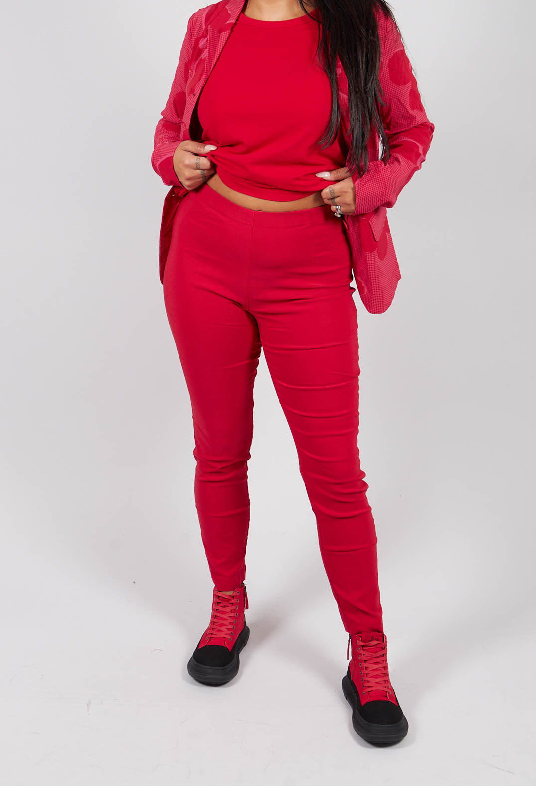 Pull On Skinny Fit Trousers in Rose - 3440152