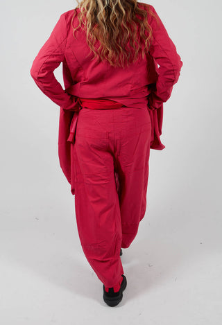 Pull On Tulip Leg Trousers in Rose Check - 3440136