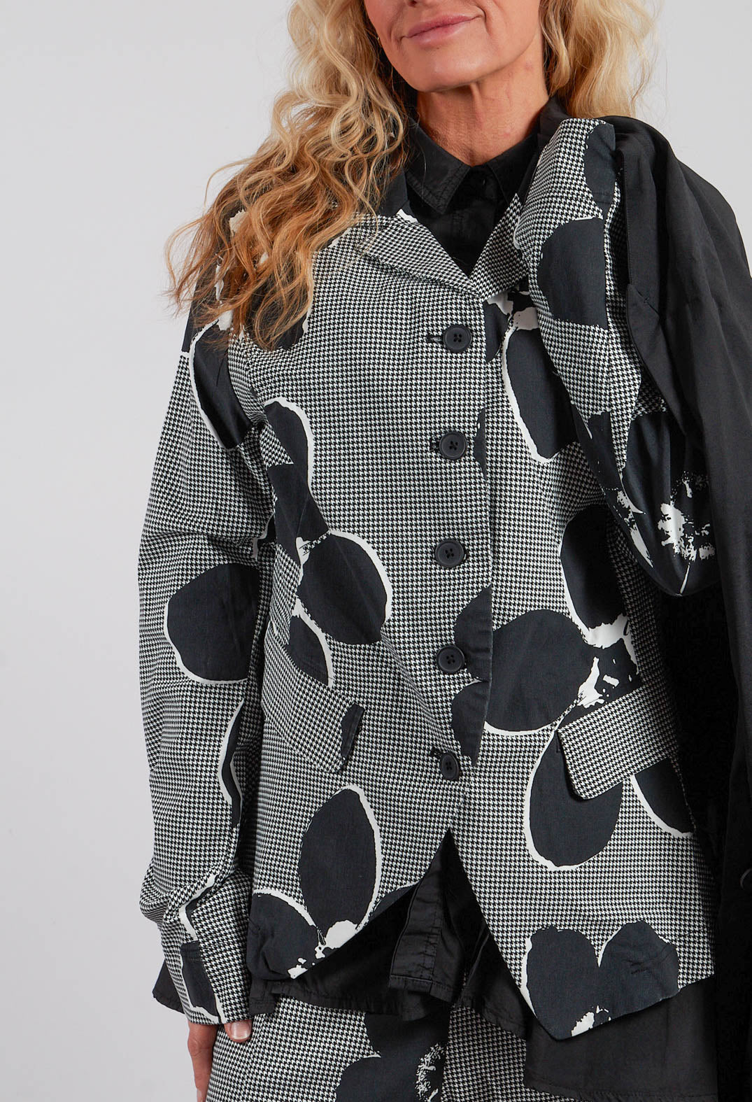 Tailored Jacket in Black Off White Print - 3441117