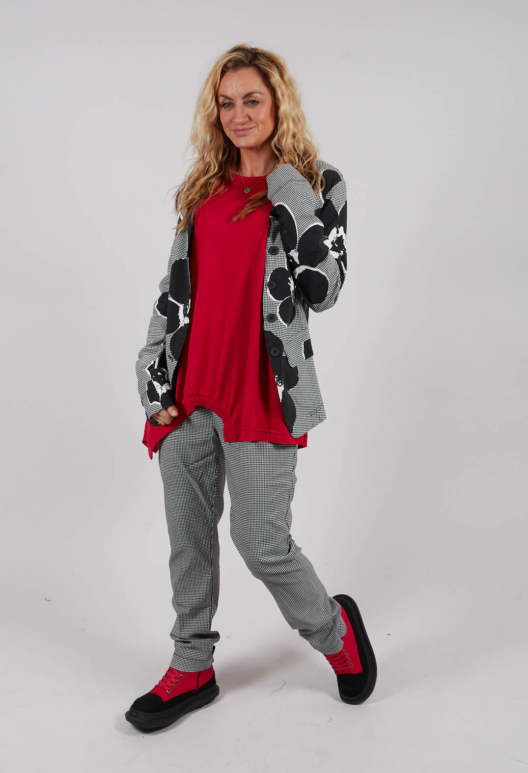 Tailored Jacket in Black Off White Print - 3441117