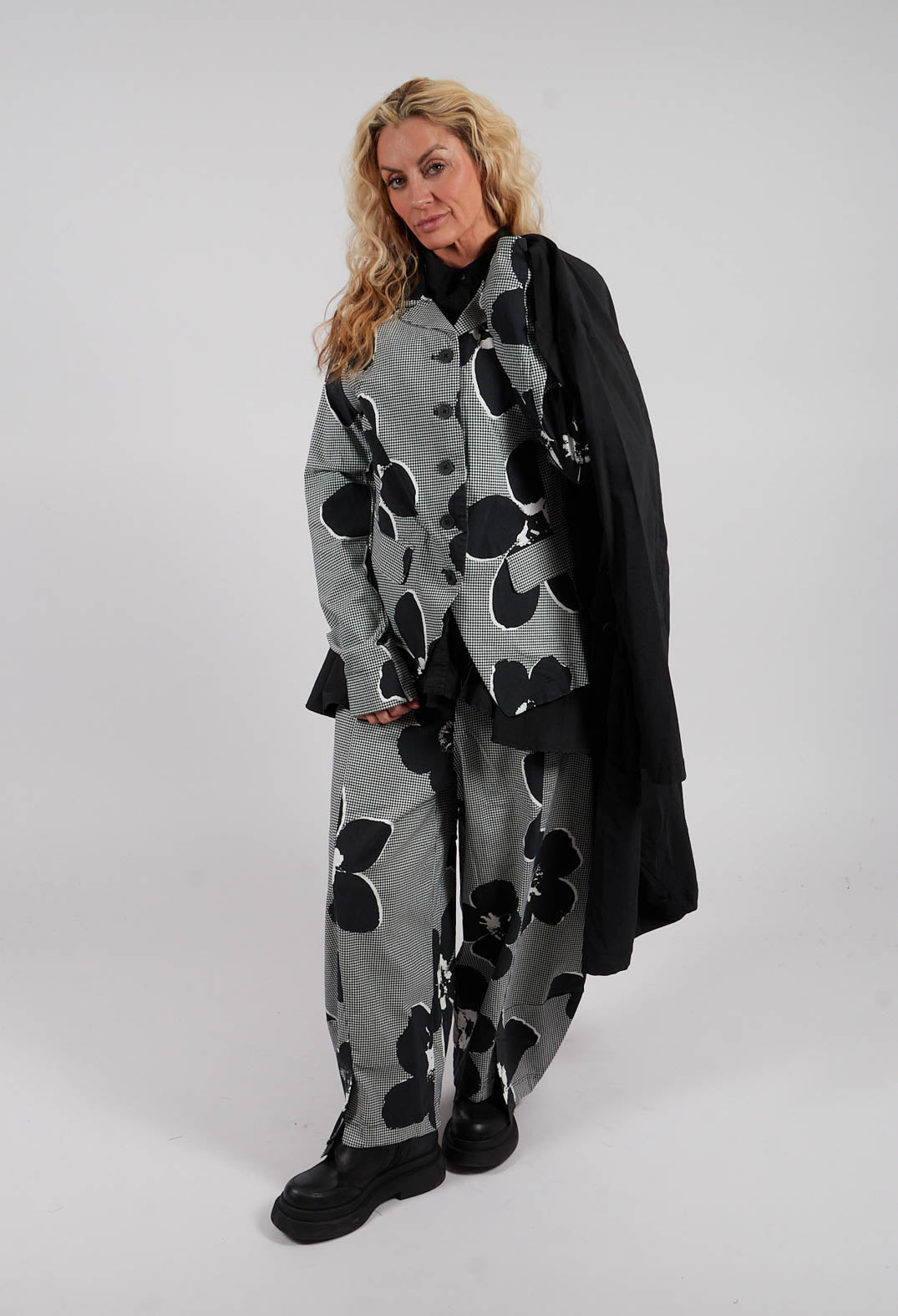 Tailored Jacket in Black Off White Print - 3441117