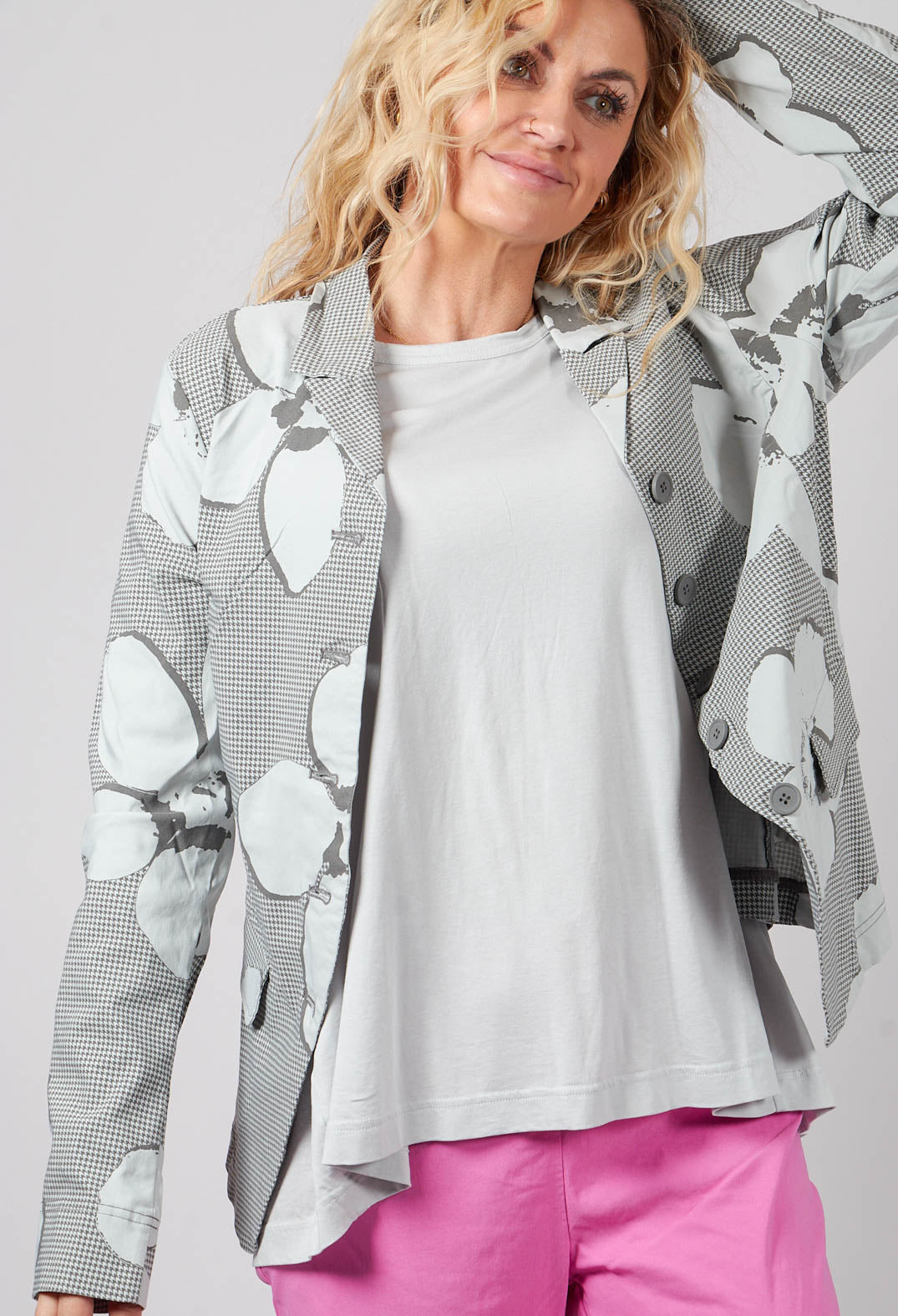 Tailored Jacket in Dark Grey Print - 3441117