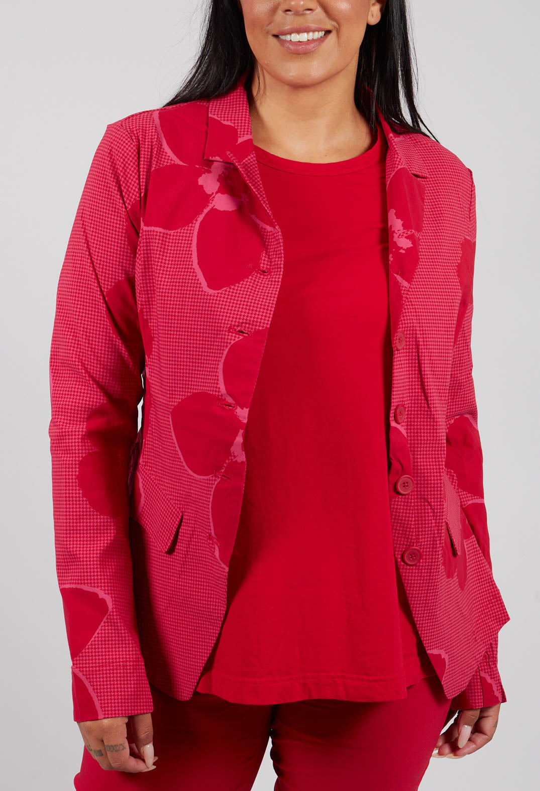 Tailored Jacket in Rose Print - 3441117