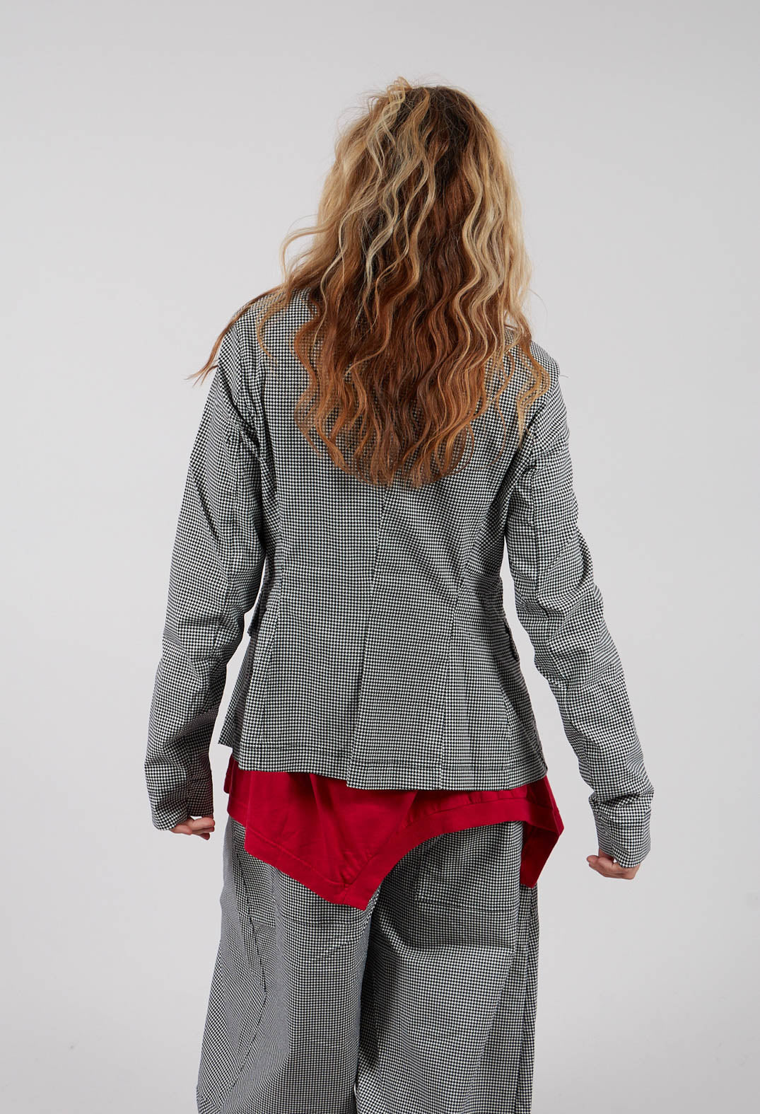 Tailored Jacket in Black Off White Check - 3441137